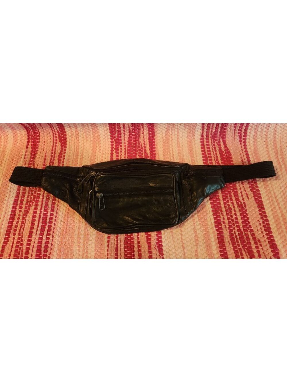 Vintage Black Leather Fanny Pack